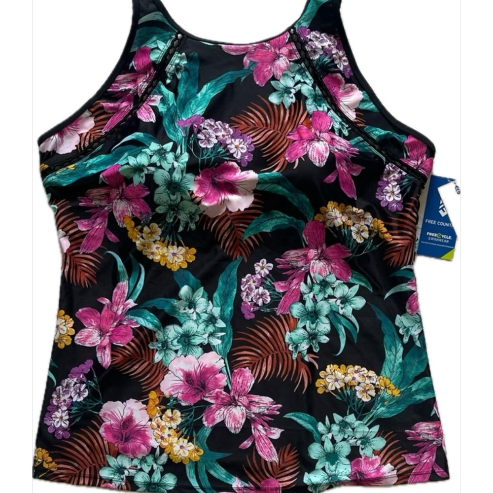 Free Country Tankini Women’s Swimsuit Top Plus Size XL Multicolor

NWT